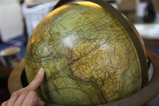 French 12 inch terrestrial globe, c.1900, by G.Thomas(-)